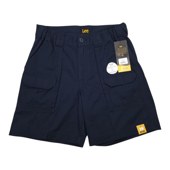 Lee Mens River Navy Cargo Shorts Size 29 100% Cotton LIghtweight - Picture 1 of 12